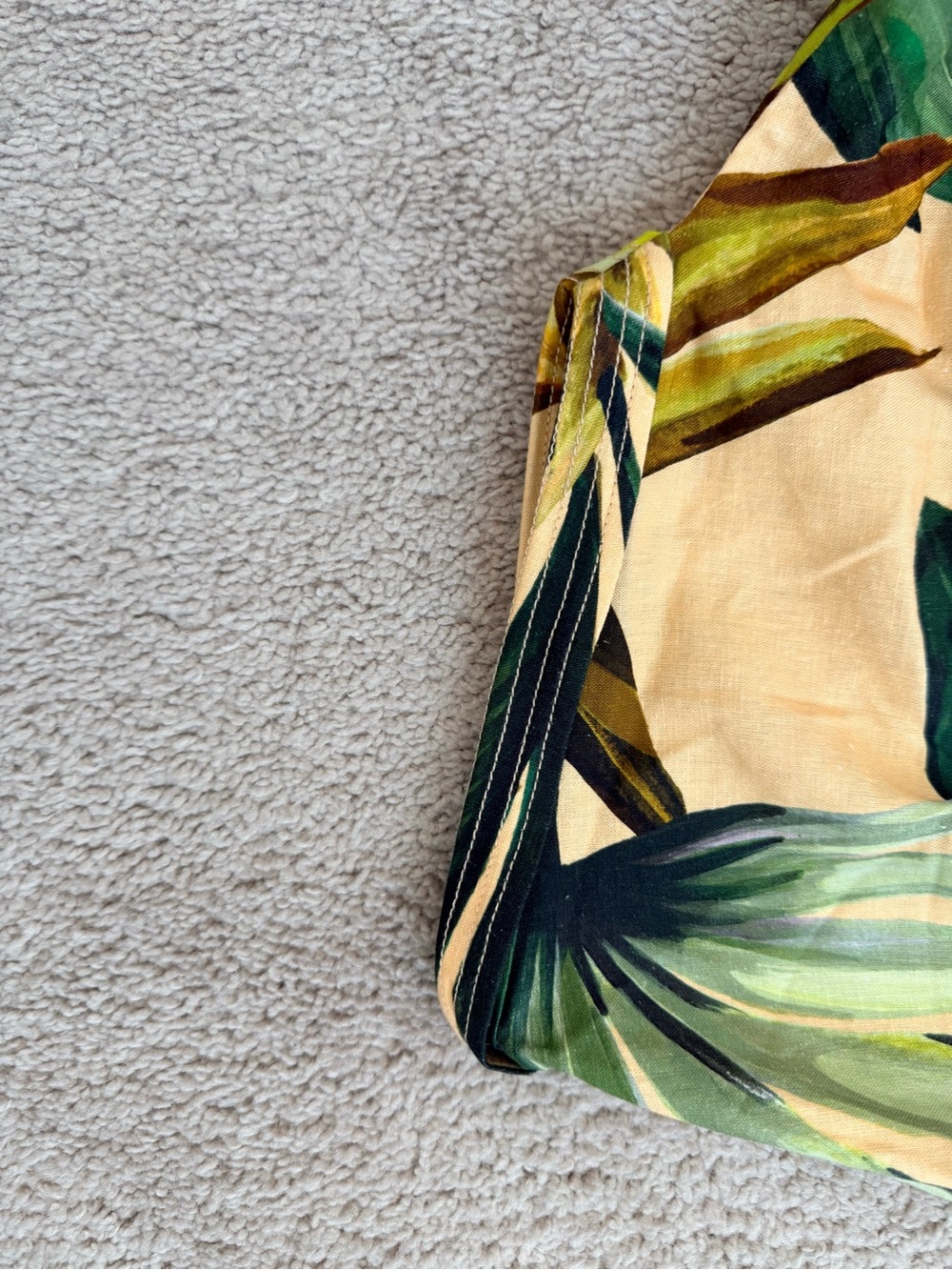 NWT FARM Rio Tropical Leaf Print Belted Jumpsuit — Green & Cream - Picture 6 of 16